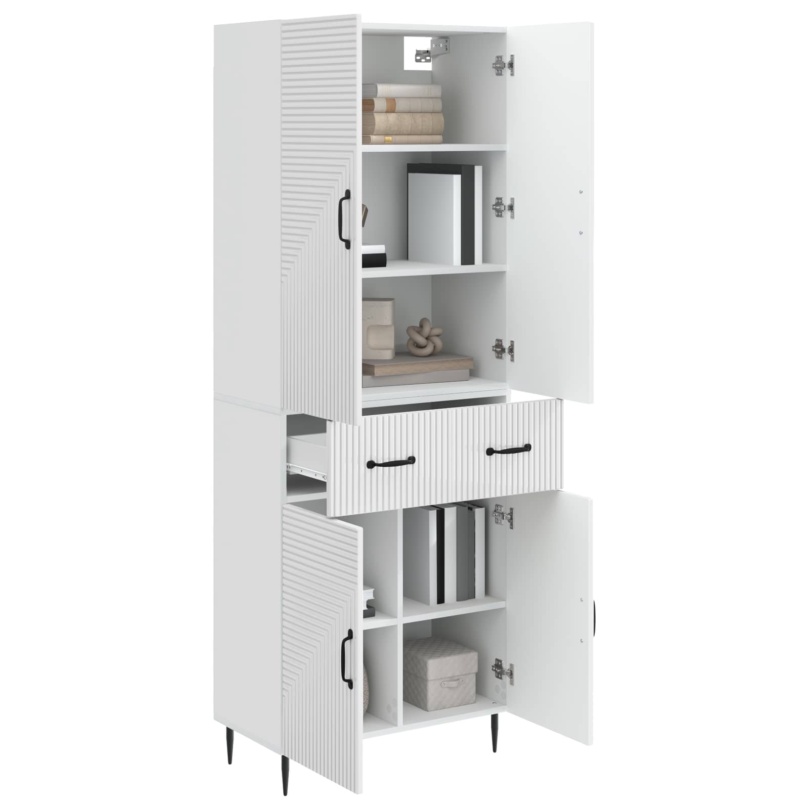 Ensemble de Meubles 2 pcs Blanc brillant 66 x 34,5 x 89,5 cm - XIOS