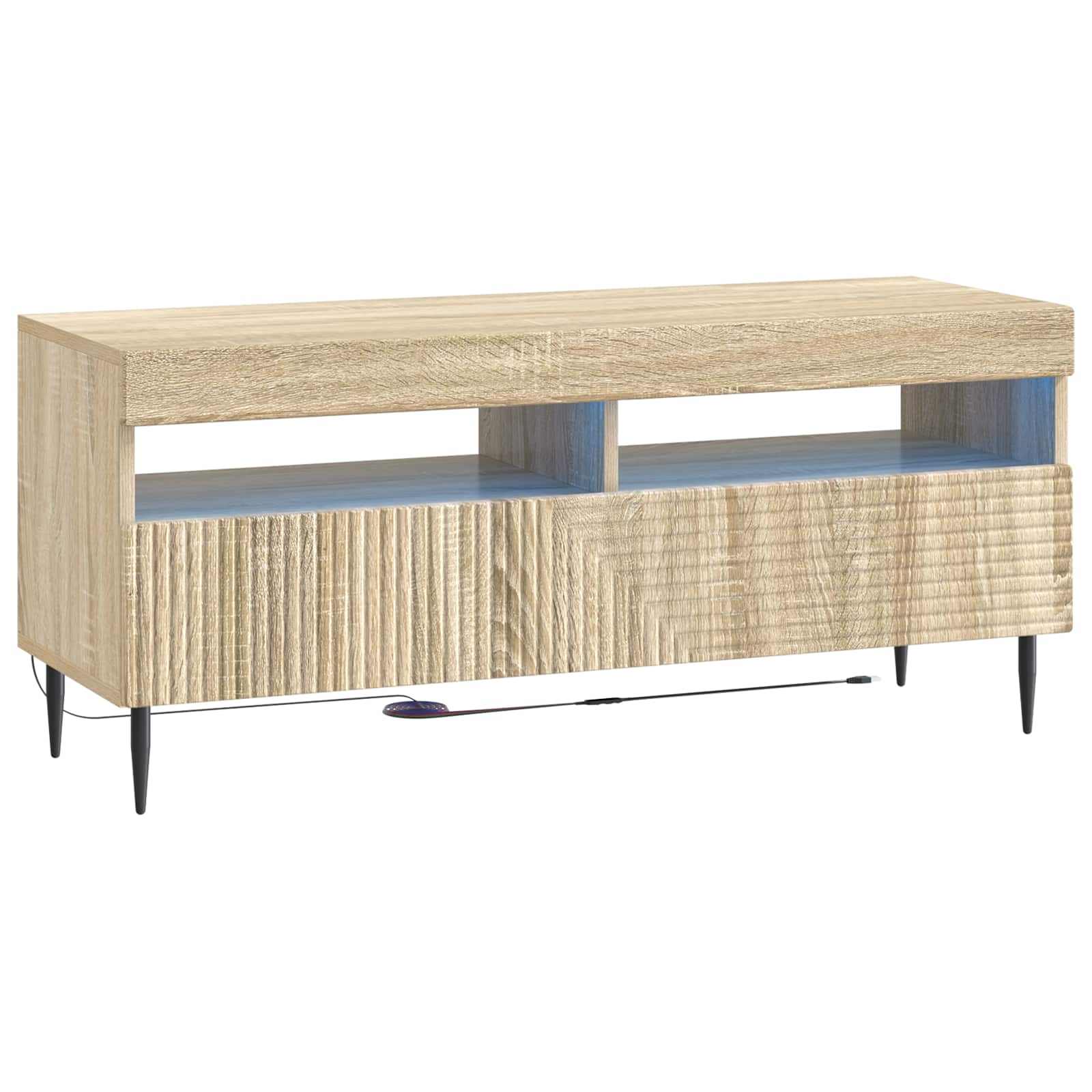 Ensemble de 3 Meubles TV LED Chêne Sonoma Bois d'ingénierie