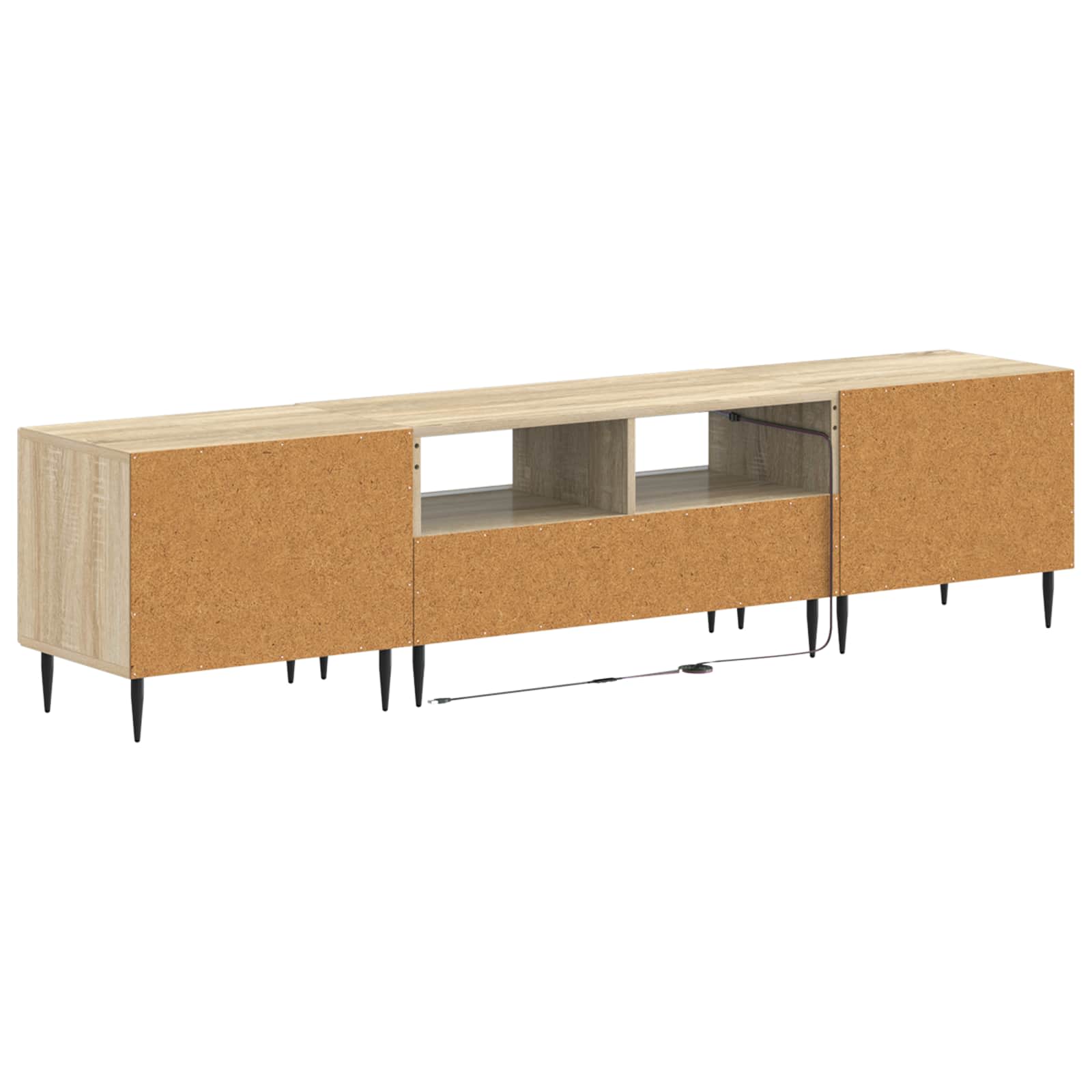 Ensemble de 3 Meubles TV LED Chêne Sonoma Bois d'ingénierie