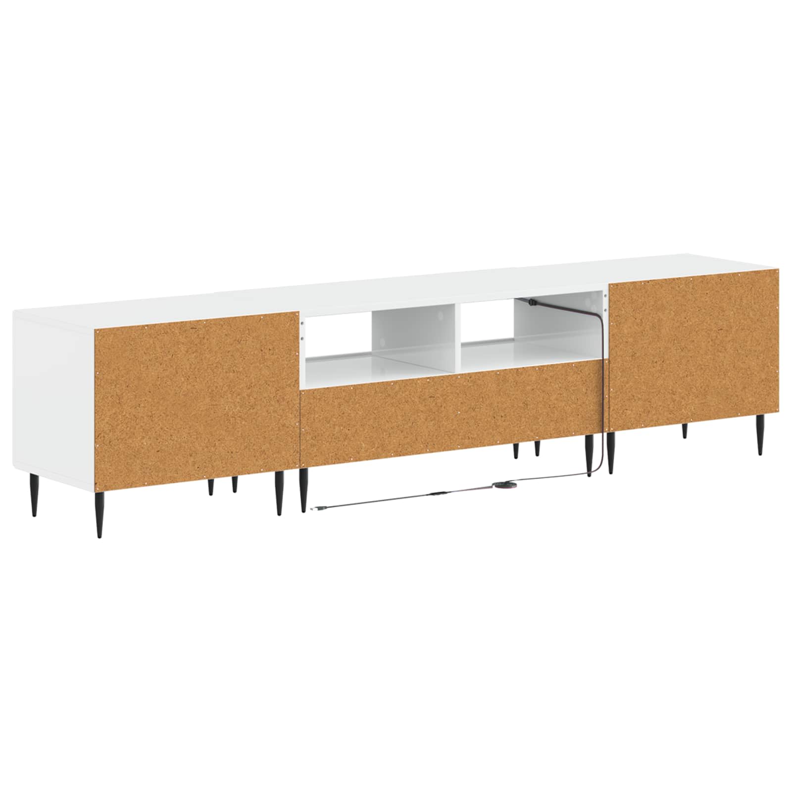 Ensemble de 3 Meubles TV LED Blanc brillant Bois d'ingénierie