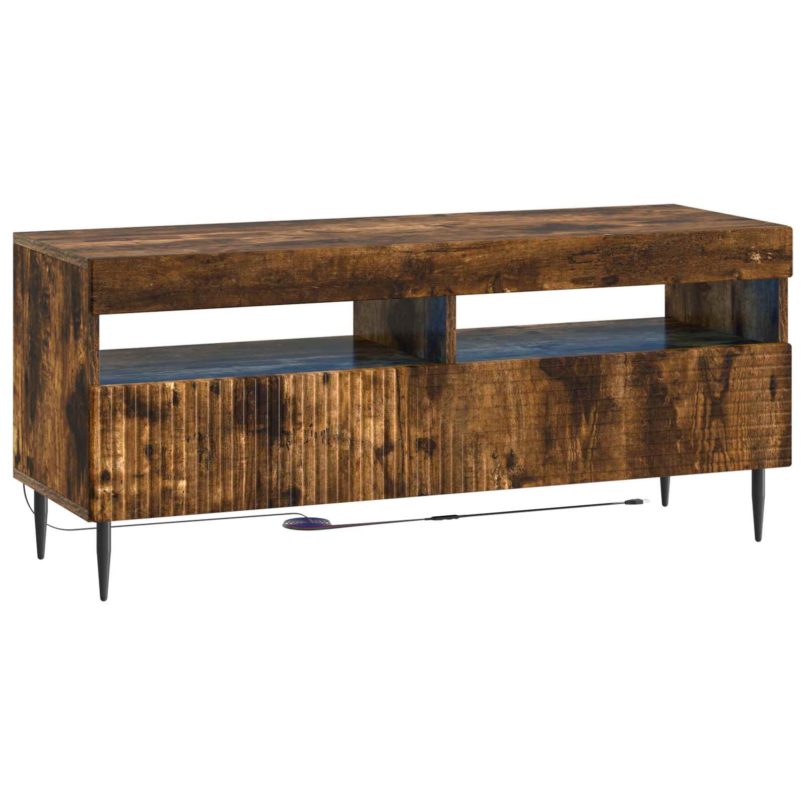 Ensemble de 3 Meubles TV LED Chêne fumé Bois d'ingénierie