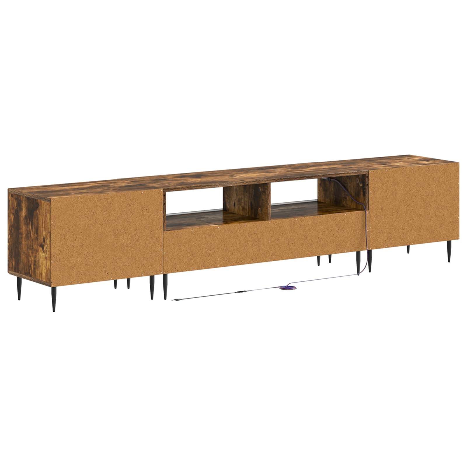 Ensemble de 3 Meubles TV LED Chêne fumé Bois d'ingénierie