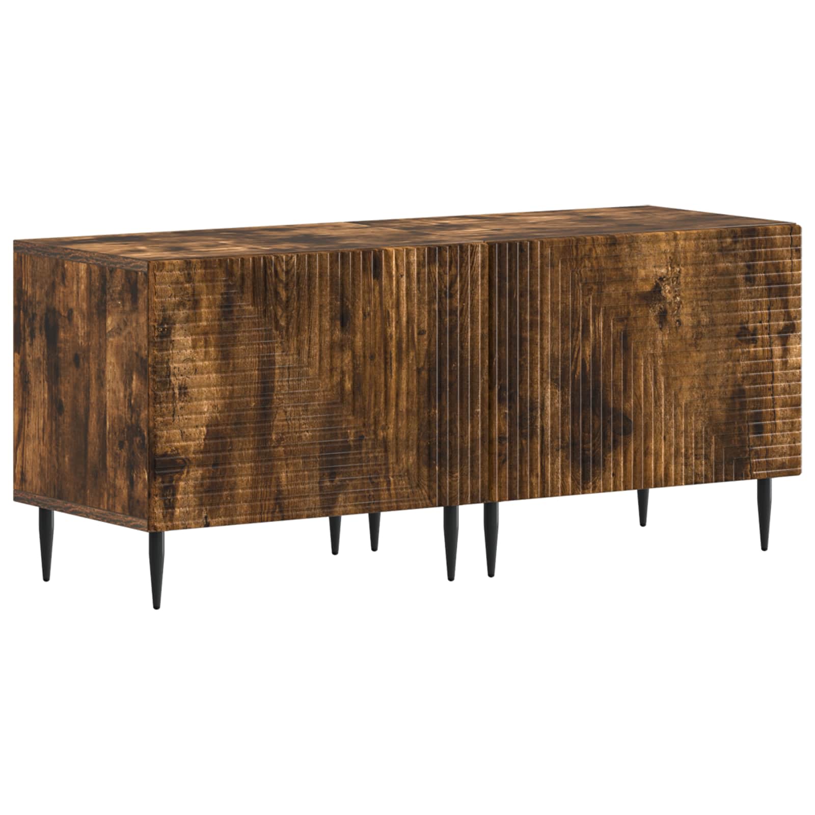 Ensemble de 3 Meubles TV LED Chêne fumé Bois d'ingénierie