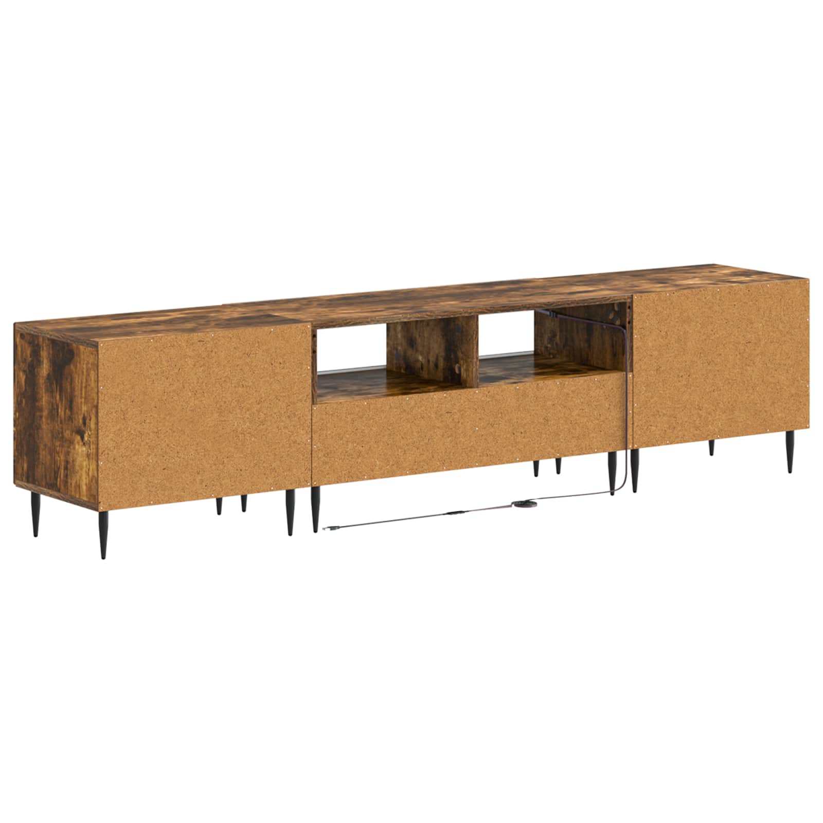 Ensemble de 3 Meubles TV LED Chêne fumé Bois d'ingénierie