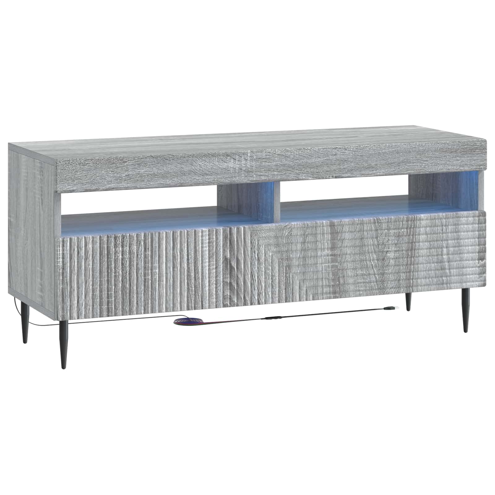 Ensemble de 3 Meubles TV LED Sonoma gris Bois d'ingénierie