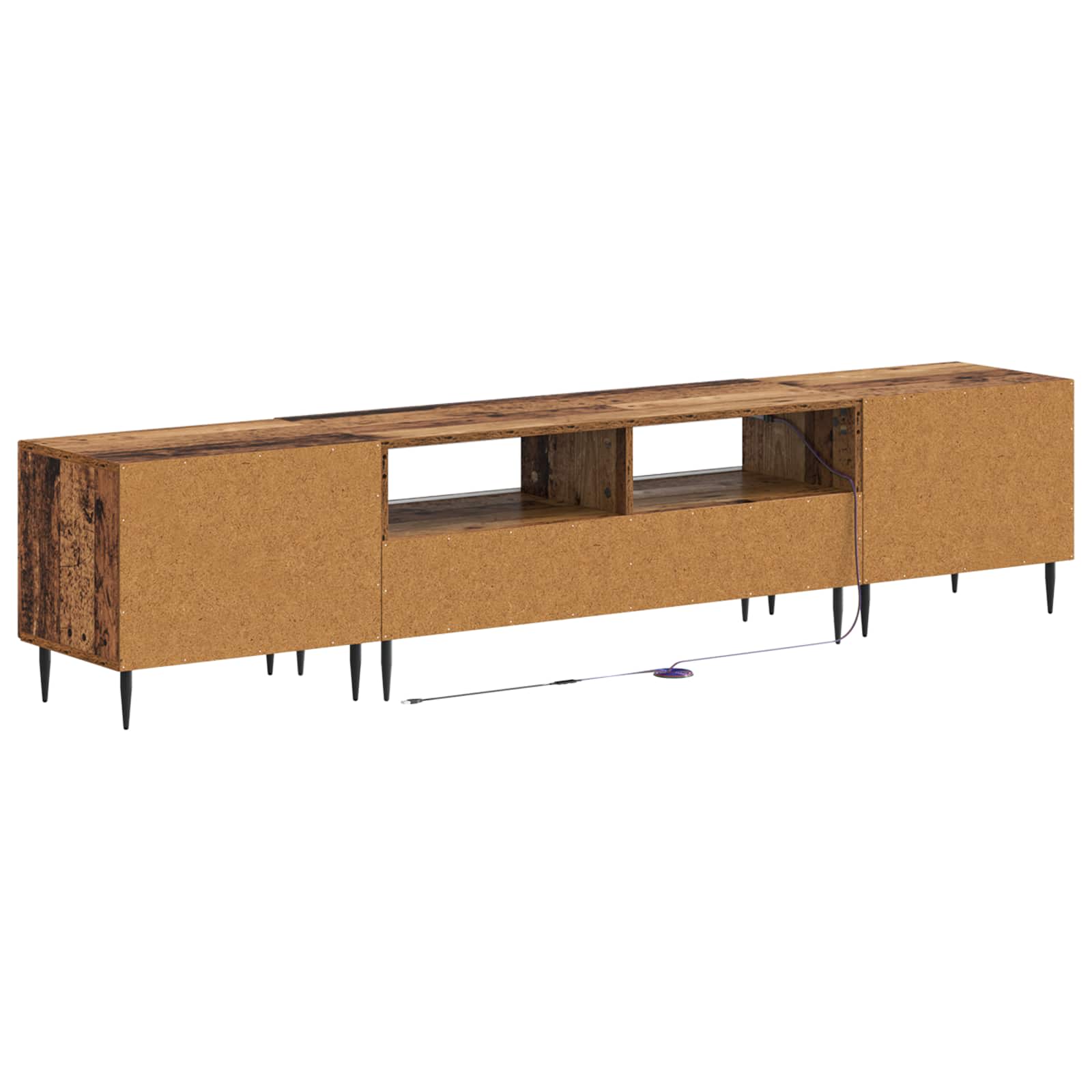Ensemble de 3 Meubles TV LED Bois ancien Bois d'ingénierie