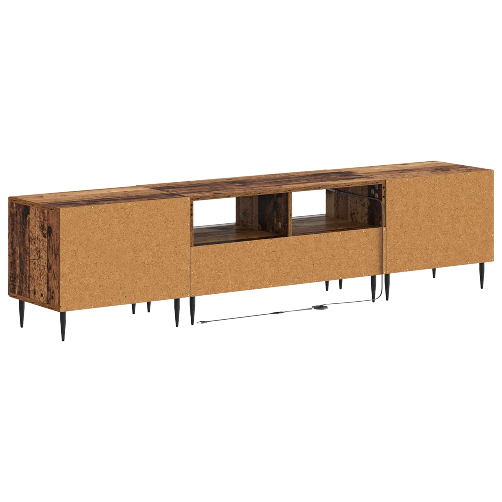 Ensemble de 3 Meubles TV LED Bois ancien Bois d'ingénierie