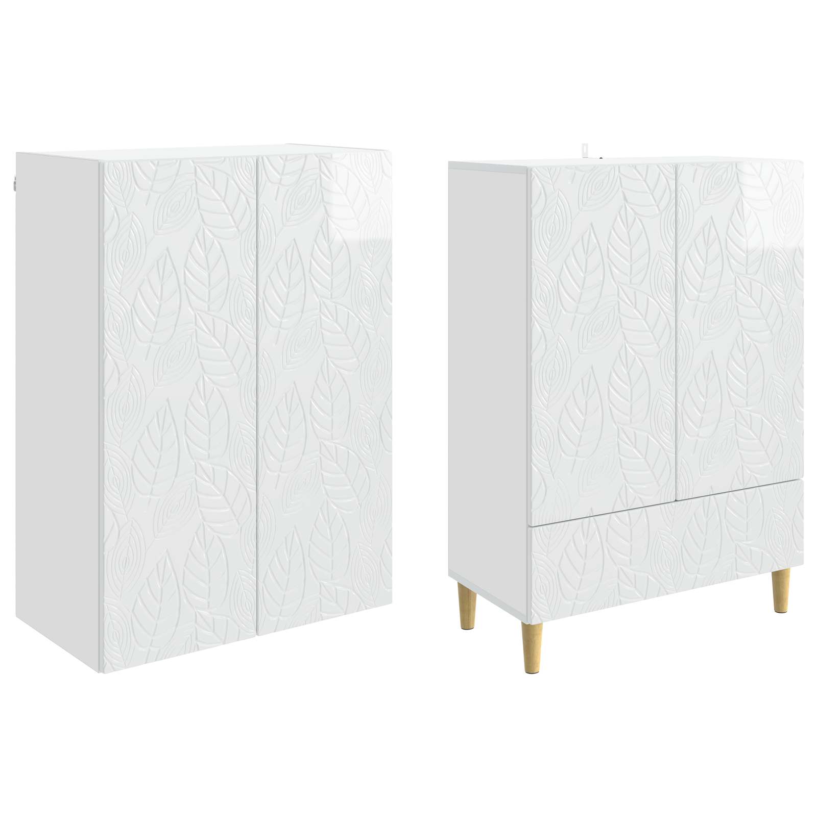 Ensemble de Meubles 2 pcs Blanc brillant Bois d'ingénierie - XIOS