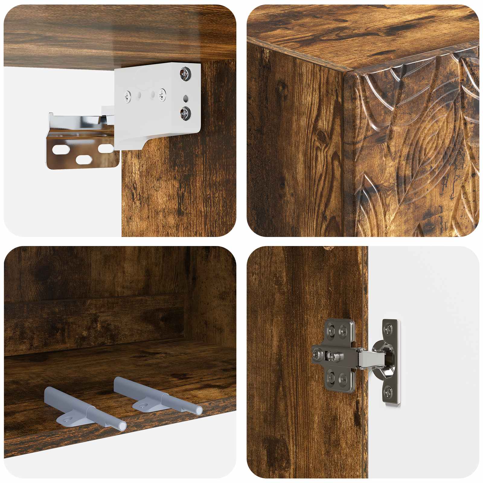Ensemble de Meubles 2 pcs Chêne fumé Bois d'ingénierie - XIOS