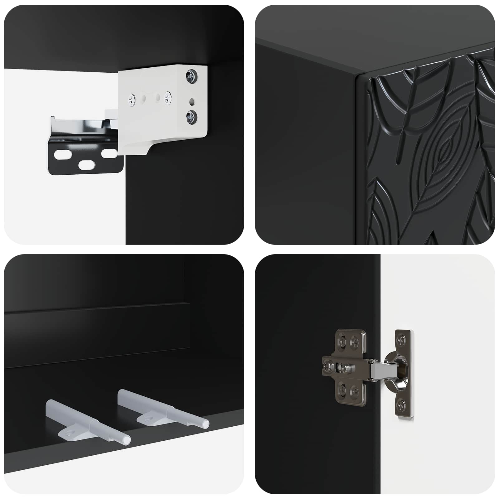 Ensemble de Meubles 2 pcs Noir Bois d'ingénierie - XIOS