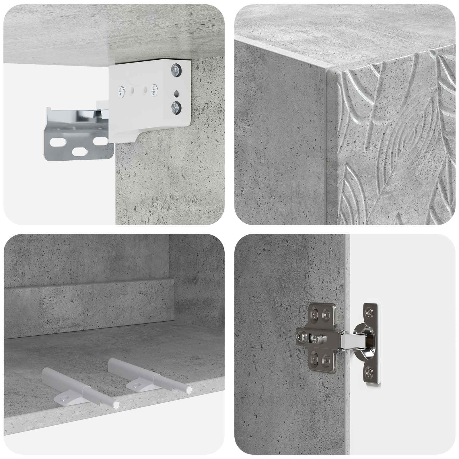 Ensemble de Meubles 2 pcs Gris béton Bois d'ingénierie - XIOS