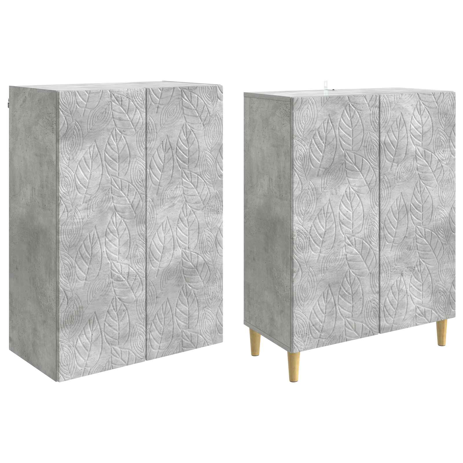 Ensemble de Meubles 2 pcs Gris béton Bois d'ingénierie - XIOS