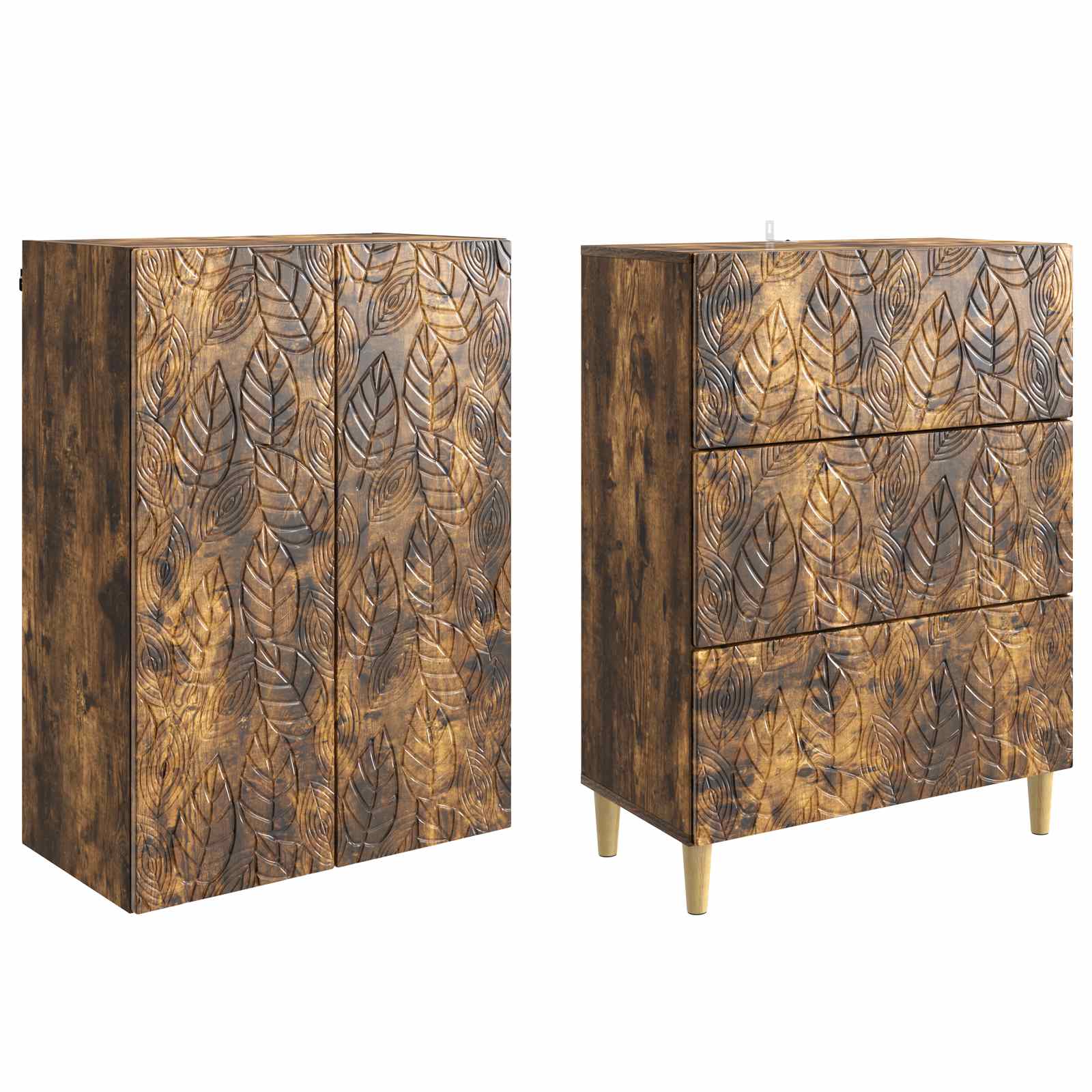 Ensemble de Meubles 2 pcs Chêne fumé 66 x 34,5 x 90 cm - XIOS