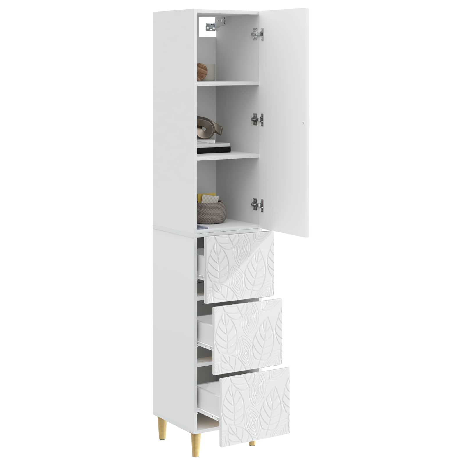 Ensemble de Meubles 2 pcs Blanc brillant 33 x 34,5 x 90 cm - XIOS
