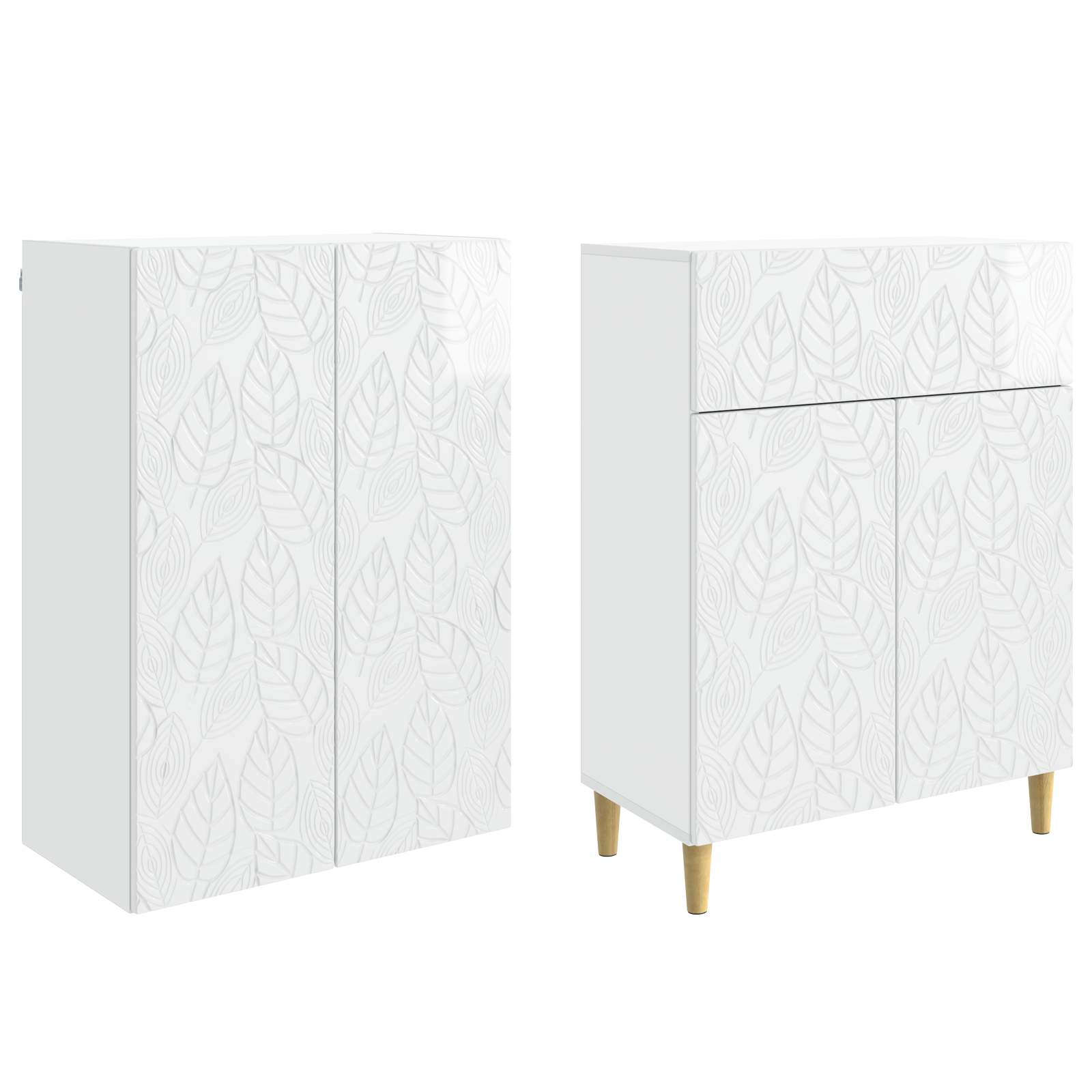 Ensemble de Meubles 2 pcs Blanc brillant Bois d'ingénierie - XIOS
