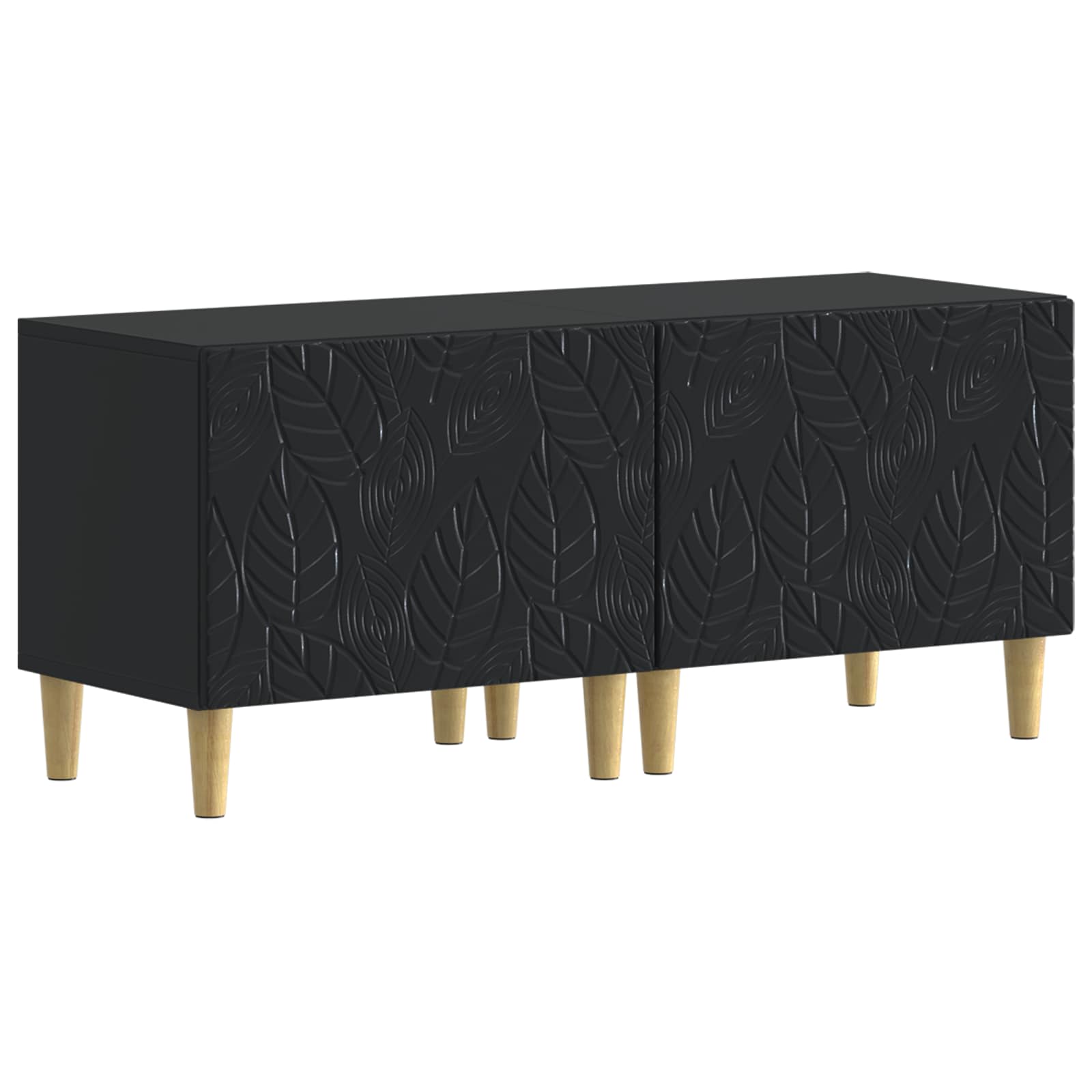 Meuble TV LED 5 pièces Noir Bois d'ingénierie