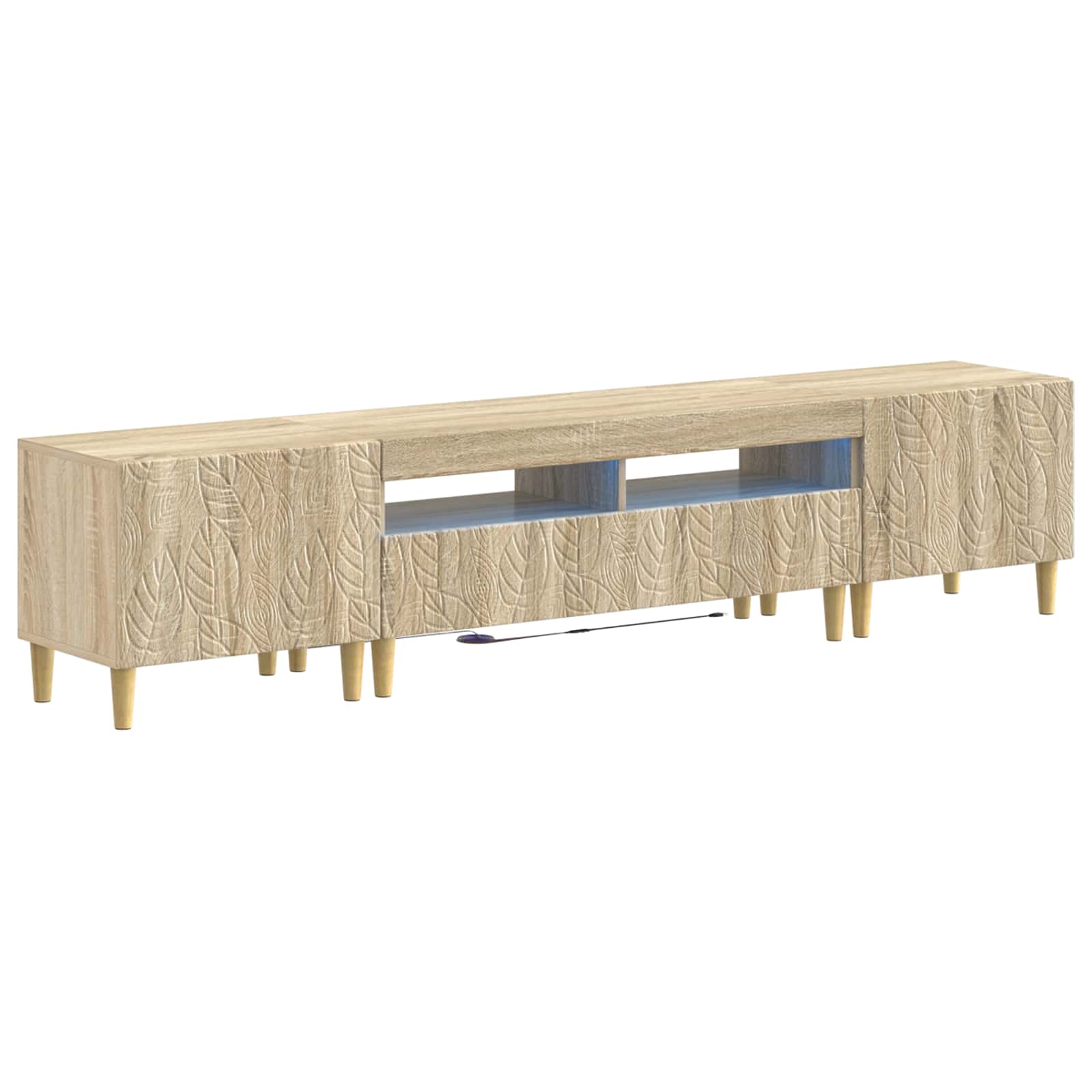 Meuble TV LED 5 pièces Chêne Sonoma Bois d'ingénierie