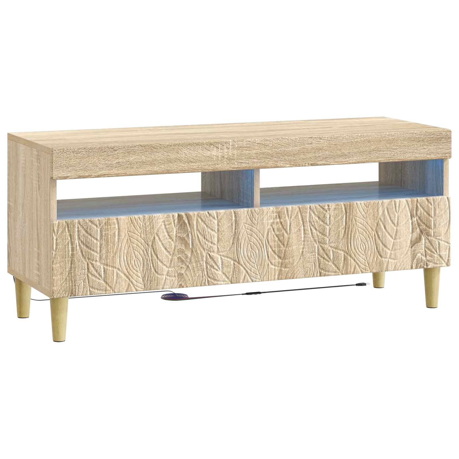 Meuble TV LED 5 pièces Chêne Sonoma Bois d'ingénierie