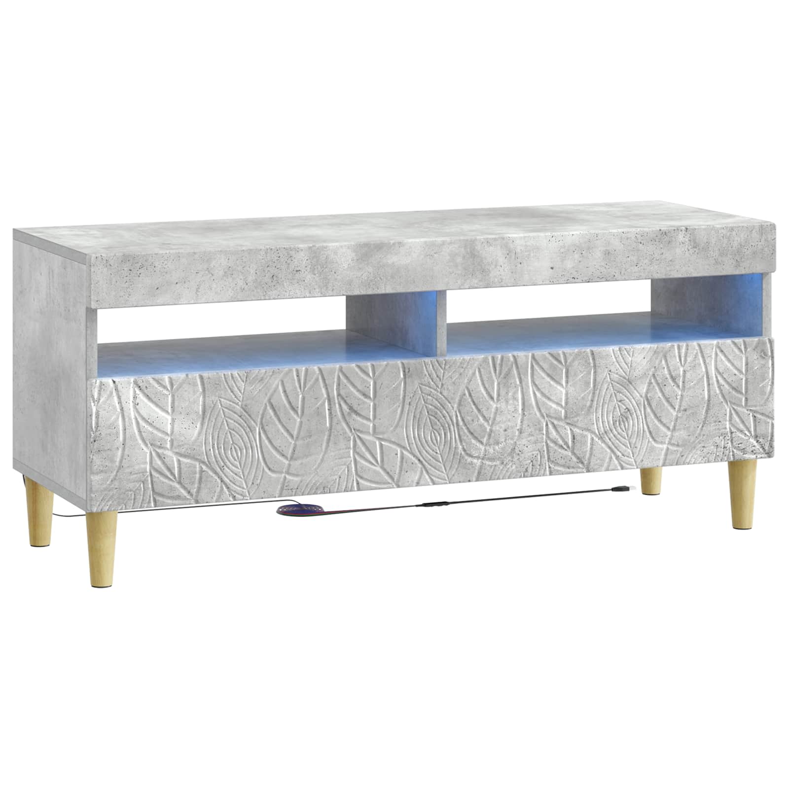 Meuble TV LED 5 pièces Gris béton Bois d'ingénierie