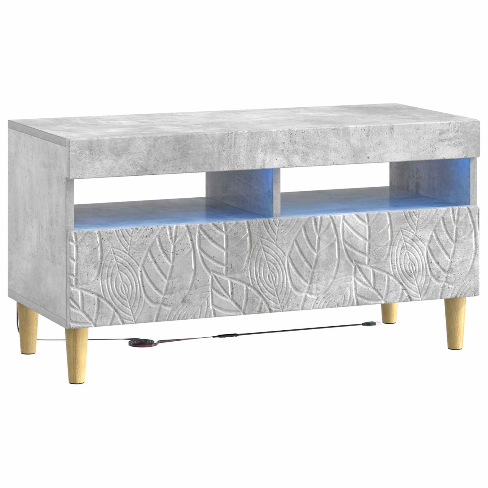 Meuble TV LED 5 pièces Gris béton Bois d'ingénierie
