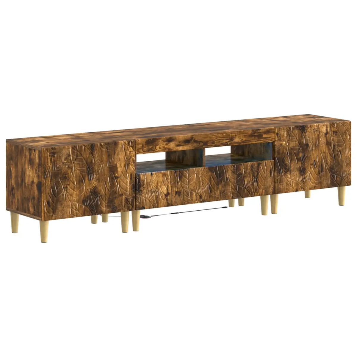 Ensemble de 3 Meubles TV LED DELFT Chêne fumé Bois d’ingénierie - XIOS