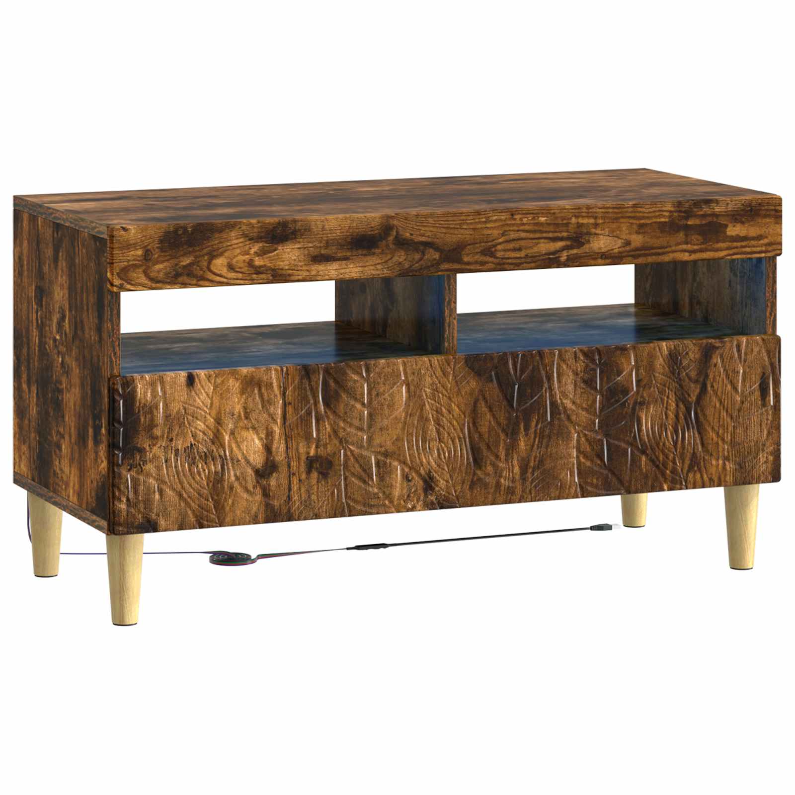 Meuble TV LED 5 pièces Chêne fumé Bois d'ingénierie