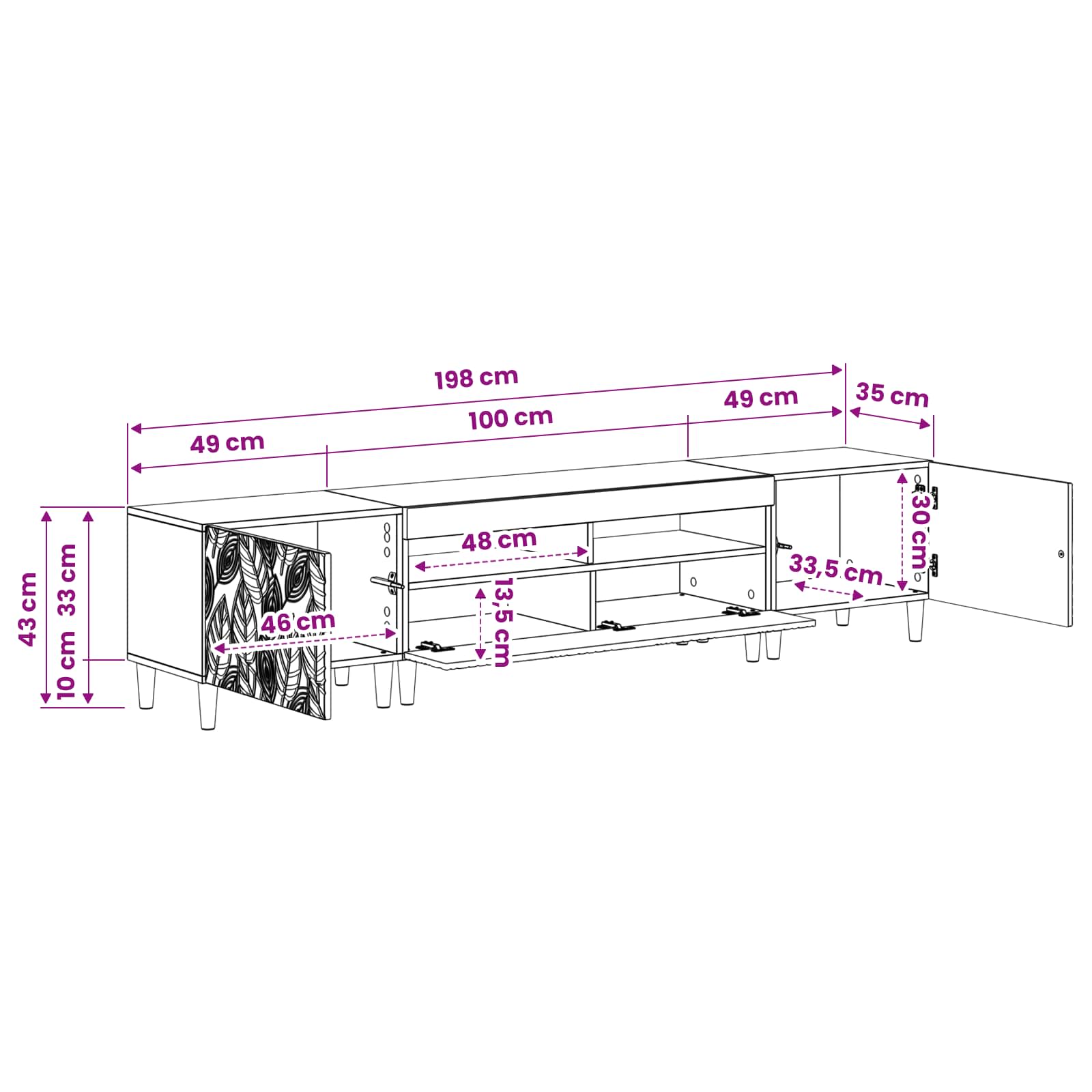 Meuble TV LED 5 pièces Chêne artisanal Bois d'ingénierie