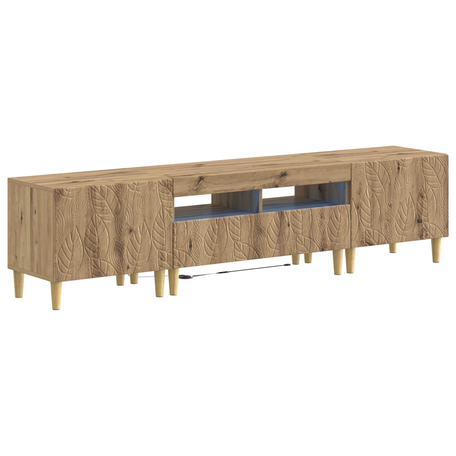 Meuble TV LED 5 pièces Chêne artisanal Bois d'ingénierie