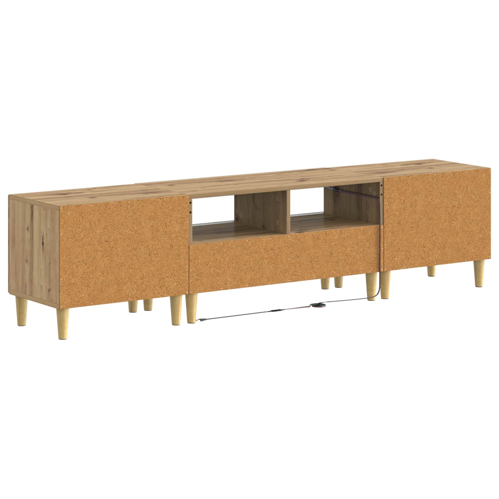 Meuble TV LED 5 pièces Chêne artisanal Bois d'ingénierie