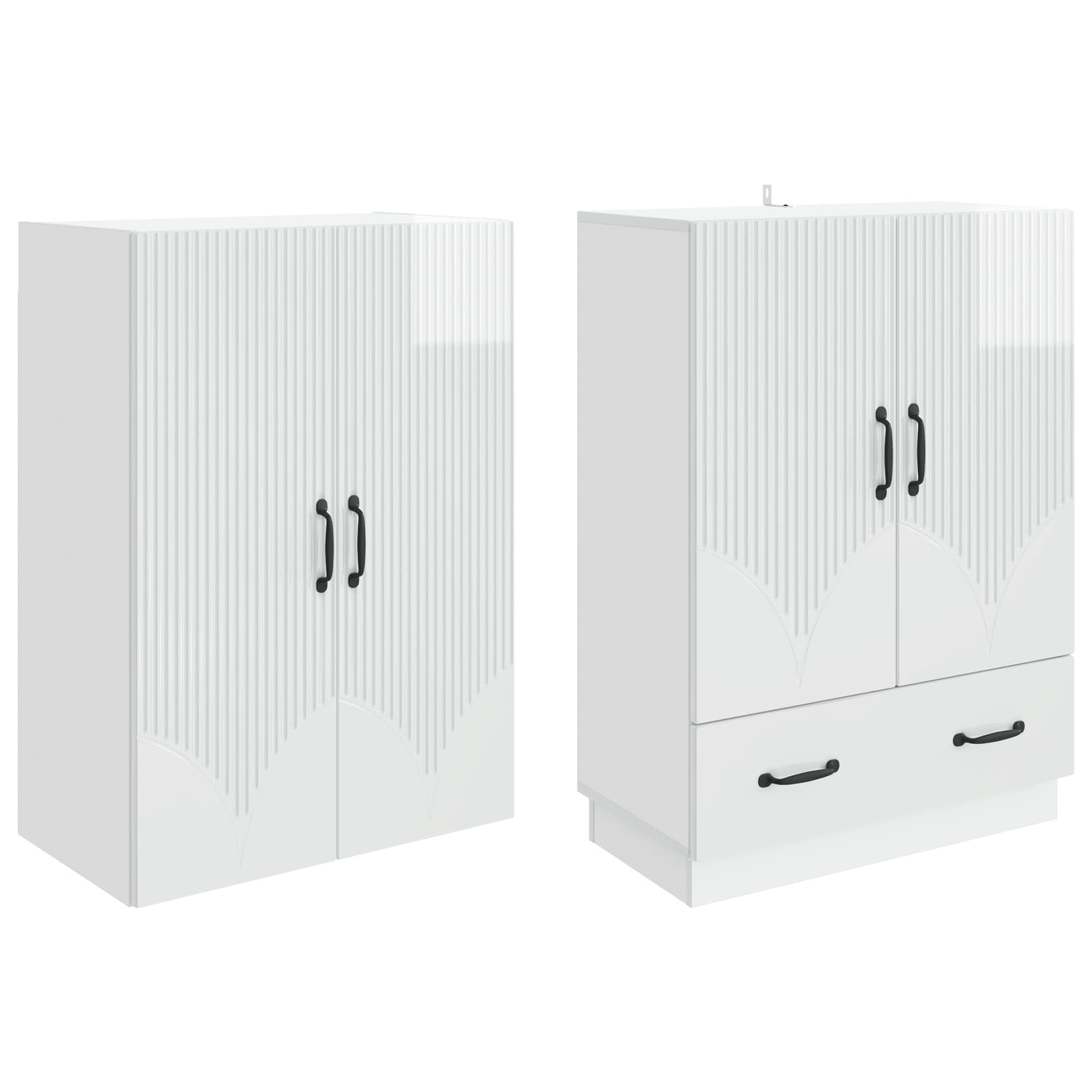 Ensemble de Meubles 2 pcs Blanc brillant Bois d'ingénierie - XIOS