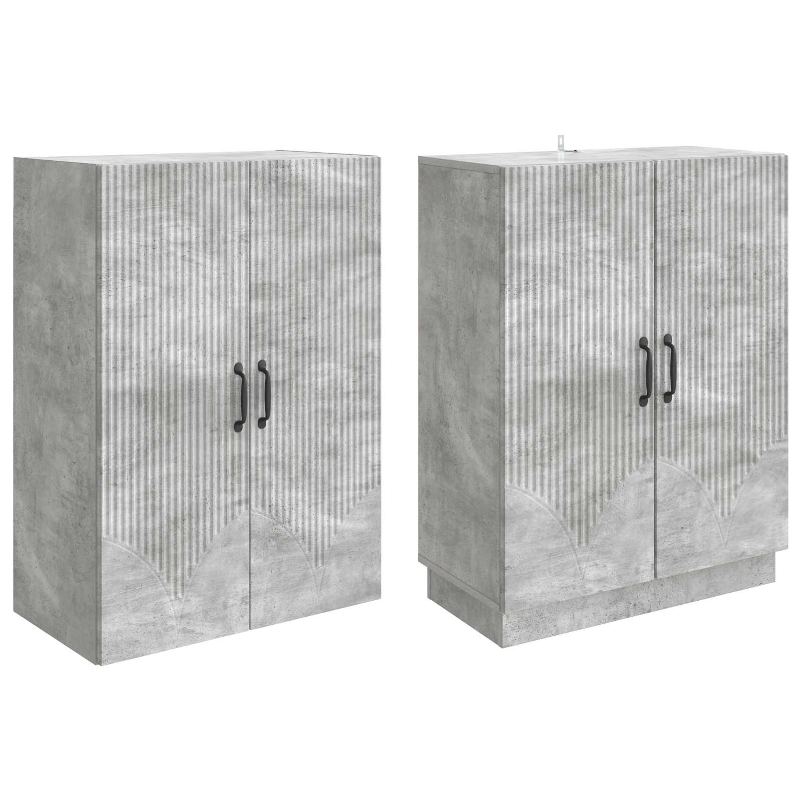Ensemble de Meubles 2 pcs Gris béton Bois d'ingénierie - XIOS