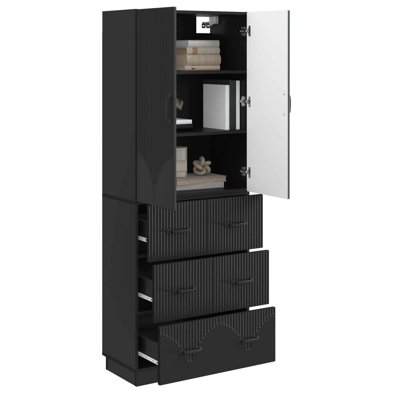 Ensemble de Meubles 2 pcs Noir 66 x 34,5 x 87 cm - XIOS