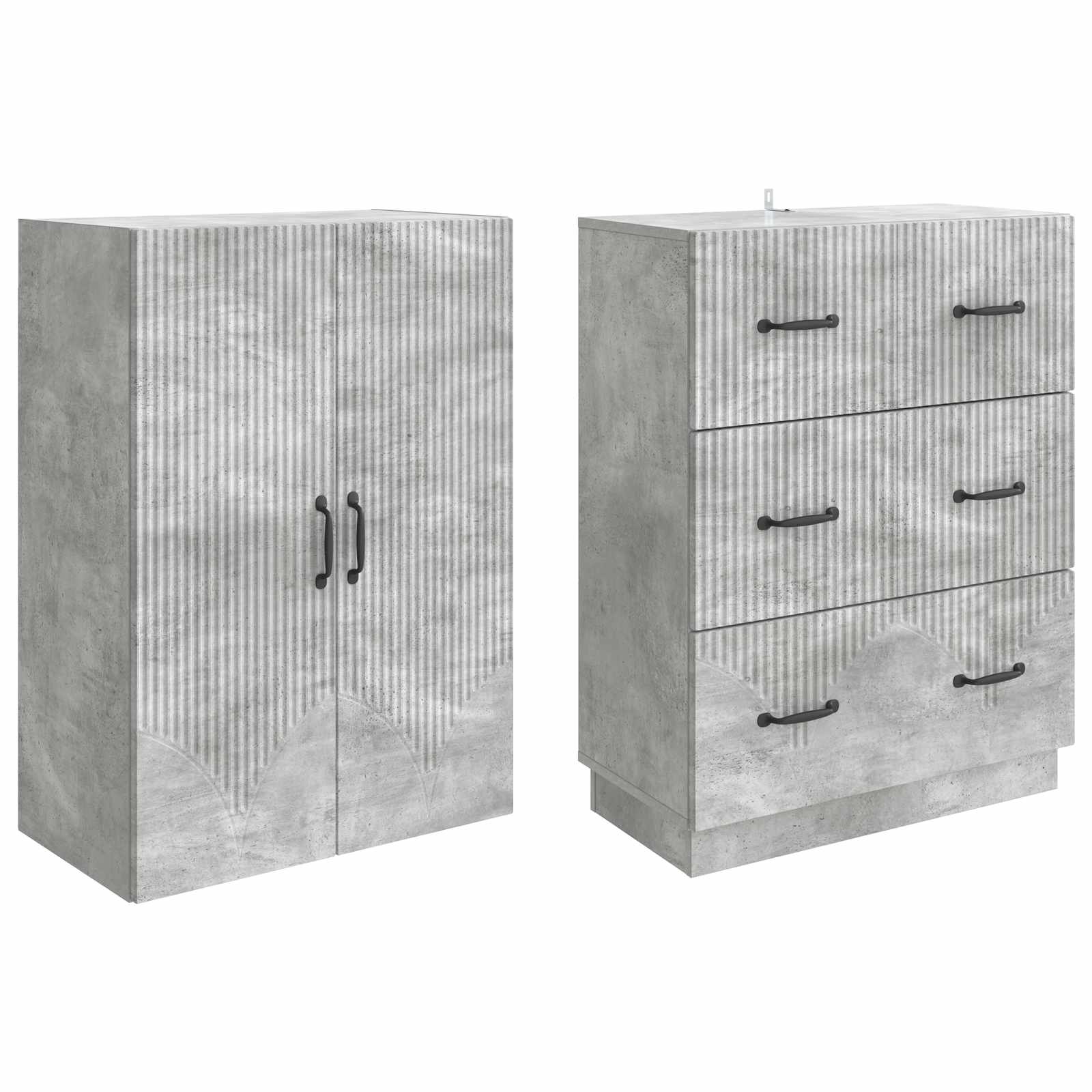 Ensemble de Meubles 2 pcs Gris béton 66 x 34,5 x 87 cm - XIOS