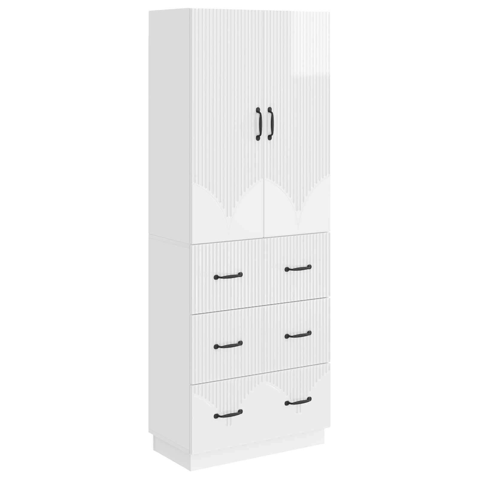 Ensemble de Meubles 2 pcs Blanc brillant 66 x 34,5 x 87 cm - XIOS