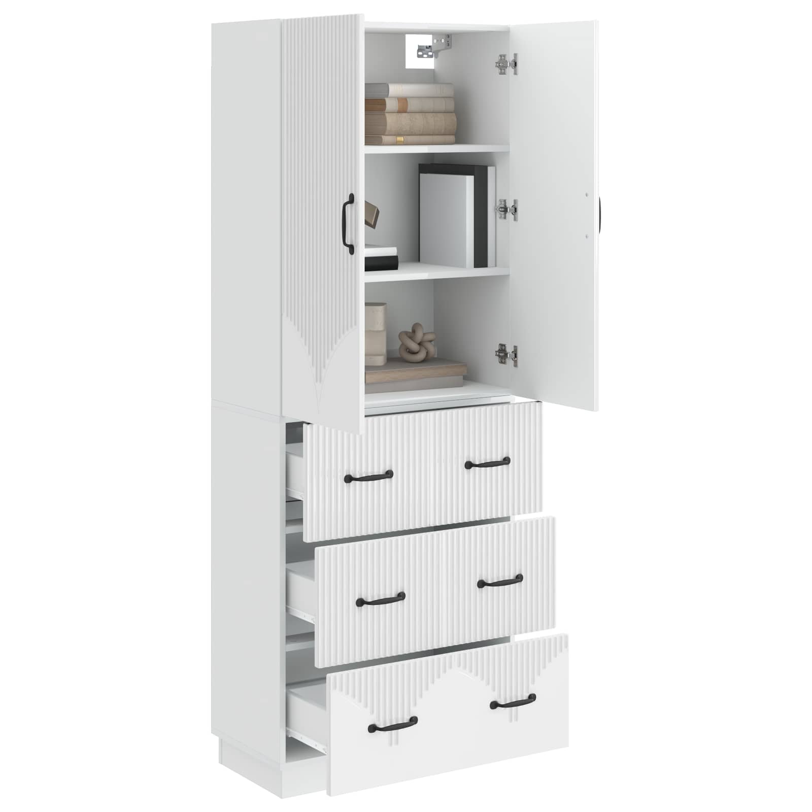 Ensemble de Meubles 2 pcs Blanc brillant 66 x 34,5 x 87 cm - XIOS