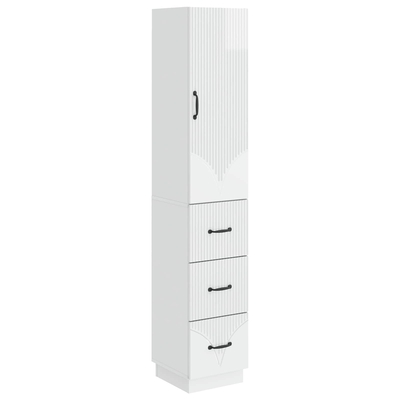 Ensemble de Meubles 2 pcs Blanc brillant 33 x 34,5 x 87 cm - XIOS