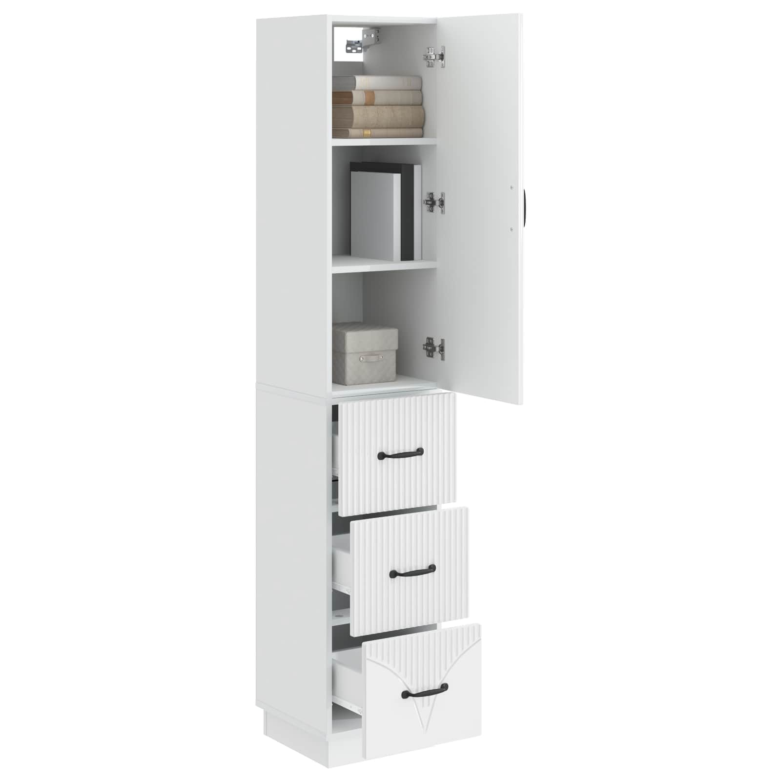 Ensemble de Meubles 2 pcs Blanc brillant 33 x 34,5 x 87 cm - XIOS