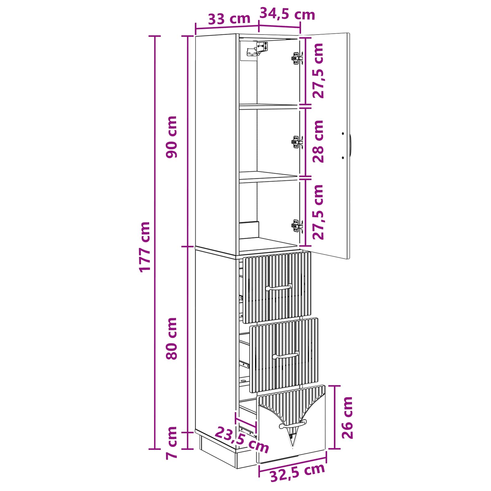 Ensemble de Meubles 2 pcs Blanc brillant 33 x 34,5 x 87 cm - XIOS