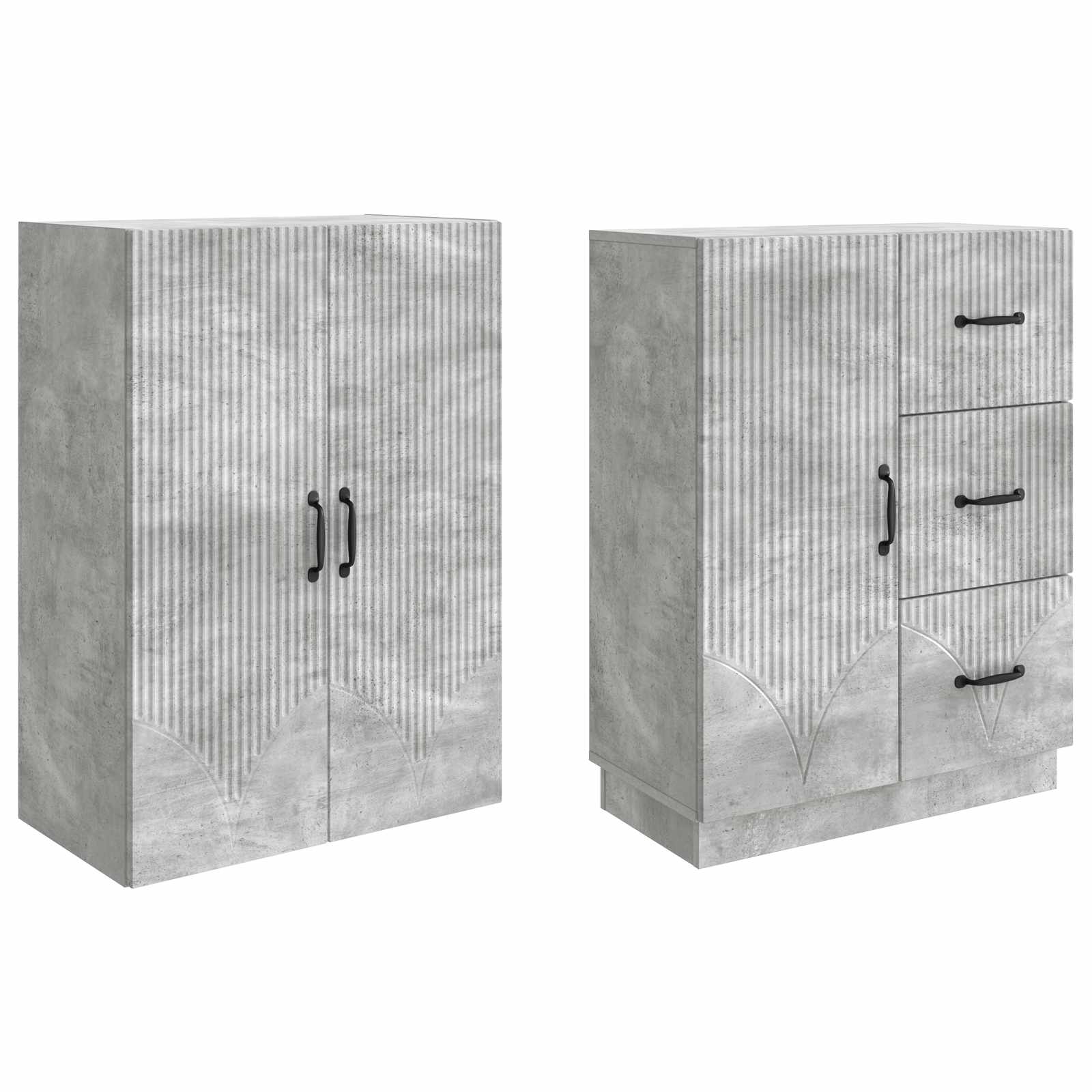 Ensemble de Meubles 2 pcs Gris béton Bois d'ingénierie - XIOS