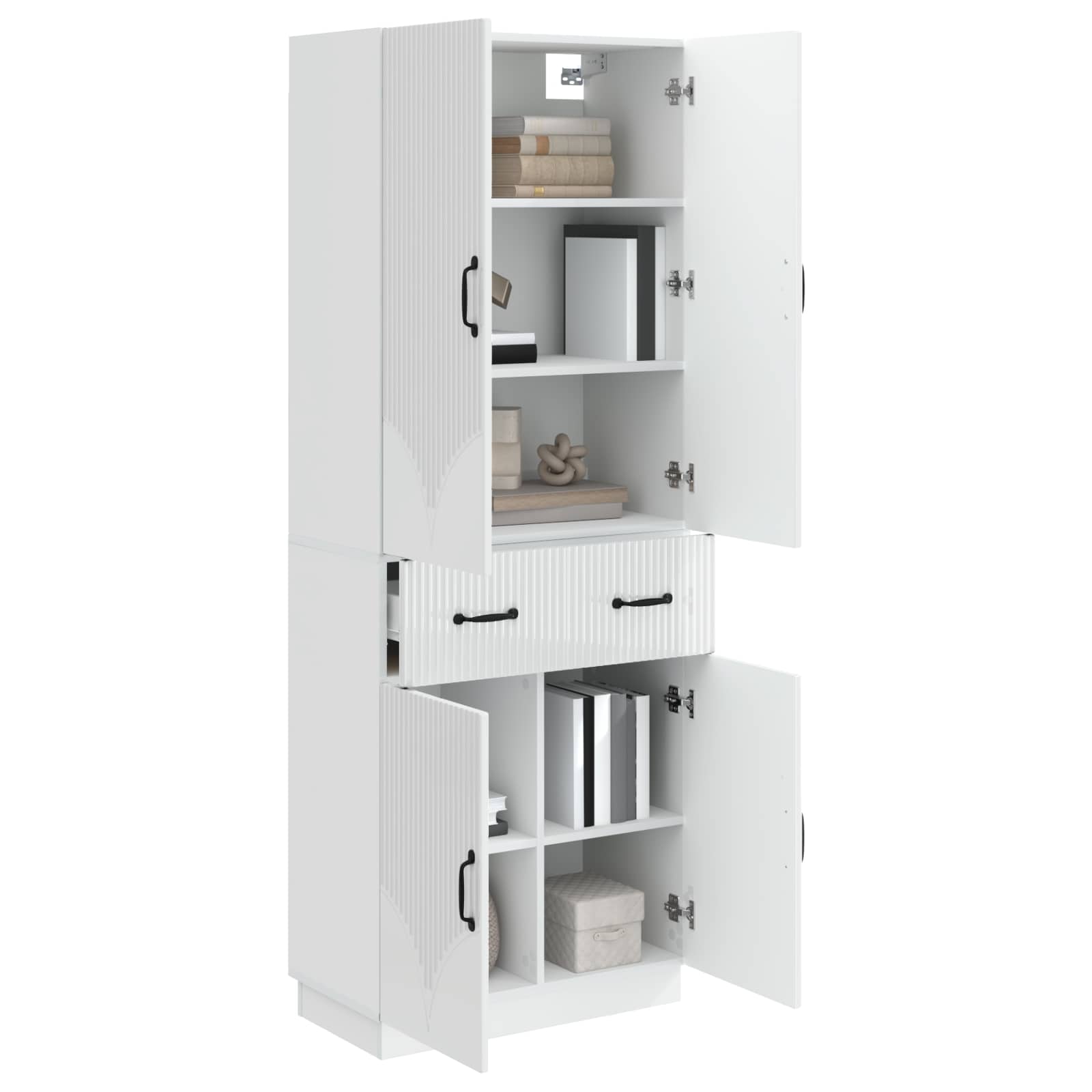Ensemble de Meubles 2 pcs Blanc brillant Bois d'ingénierie - XIOS