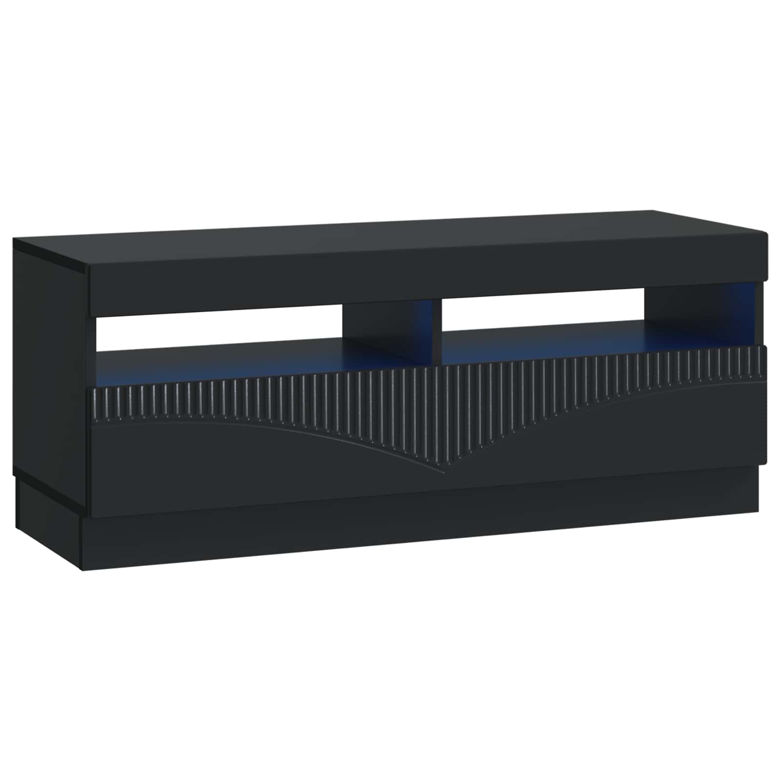 Meuble TV LED 5 pièces Noir Bois d'ingénierie