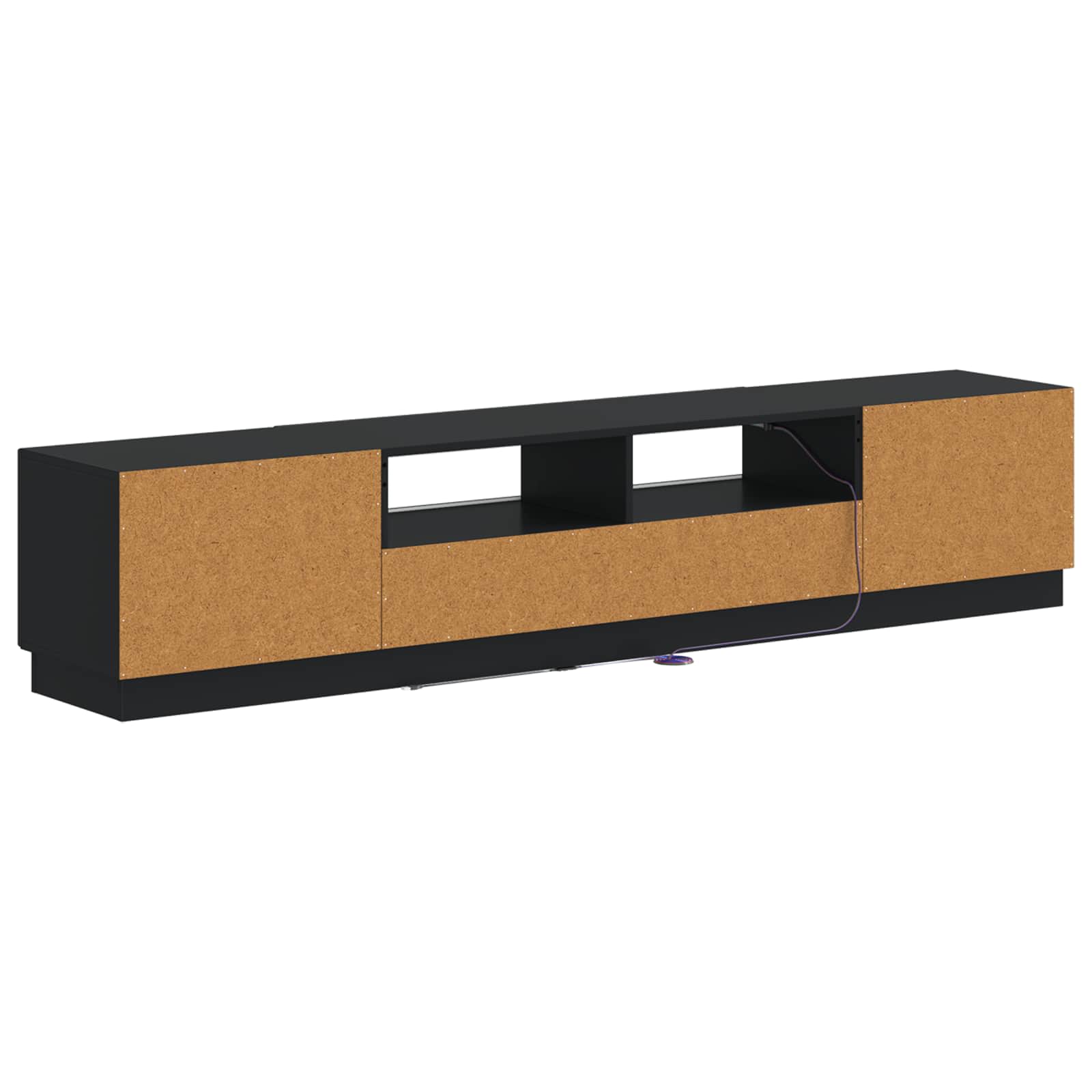 Meuble TV LED 5 pièces Noir Bois d'ingénierie