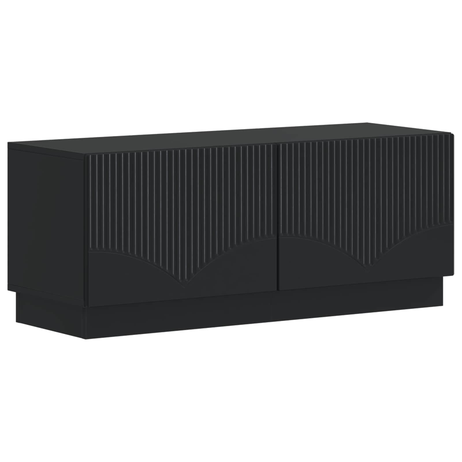 Meuble TV LED 5 pièces Noir Bois d'ingénierie