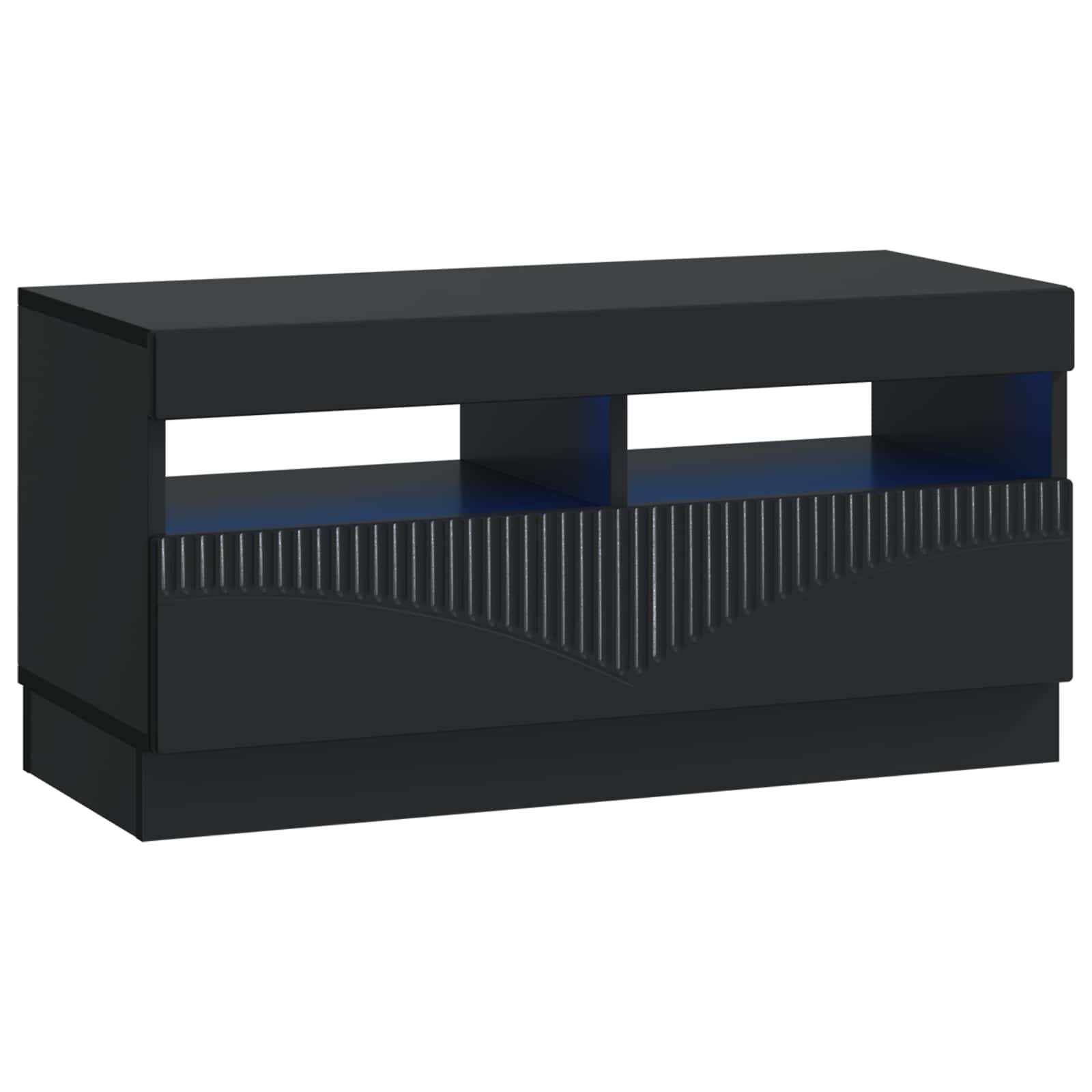 Meuble TV LED 5 pièces Noir Bois d'ingénierie