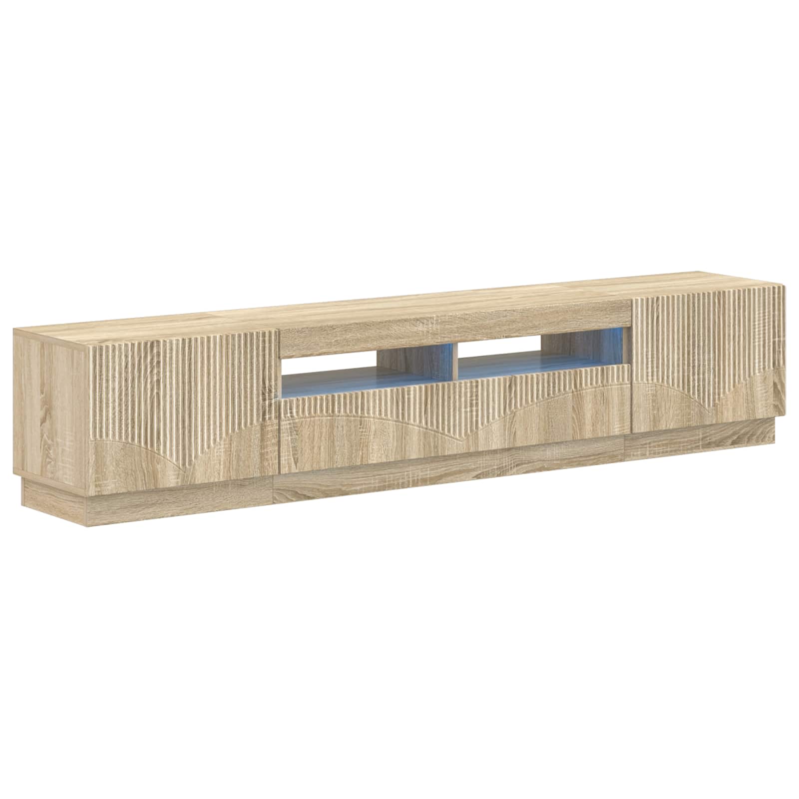 Meuble TV LED 5 pièces Chêne Sonoma Bois d'ingénierie