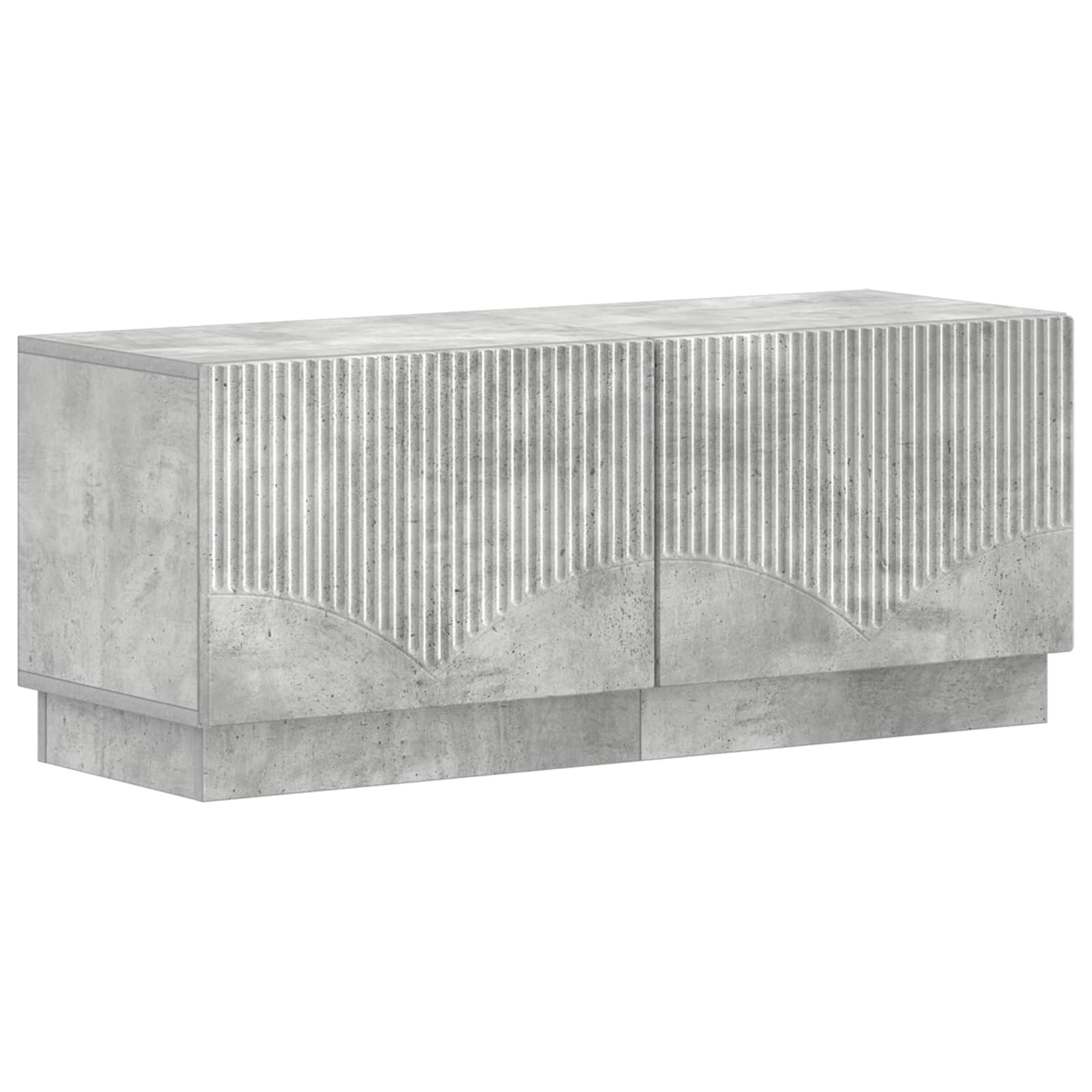 Meuble TV LED 5 pièces Gris béton Bois d'ingénierie