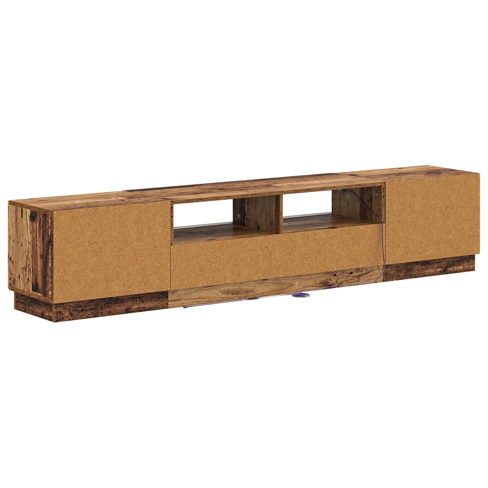 Meuble TV LED 5 pièces Bois ancien Bois d'ingénierie