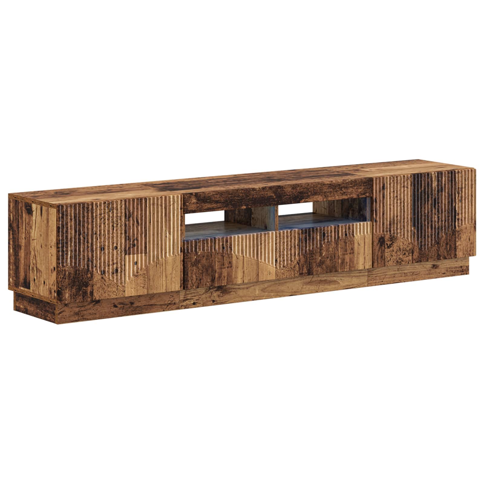 Meuble TV LED 5 pièces Bois ancien Bois d'ingénierie
