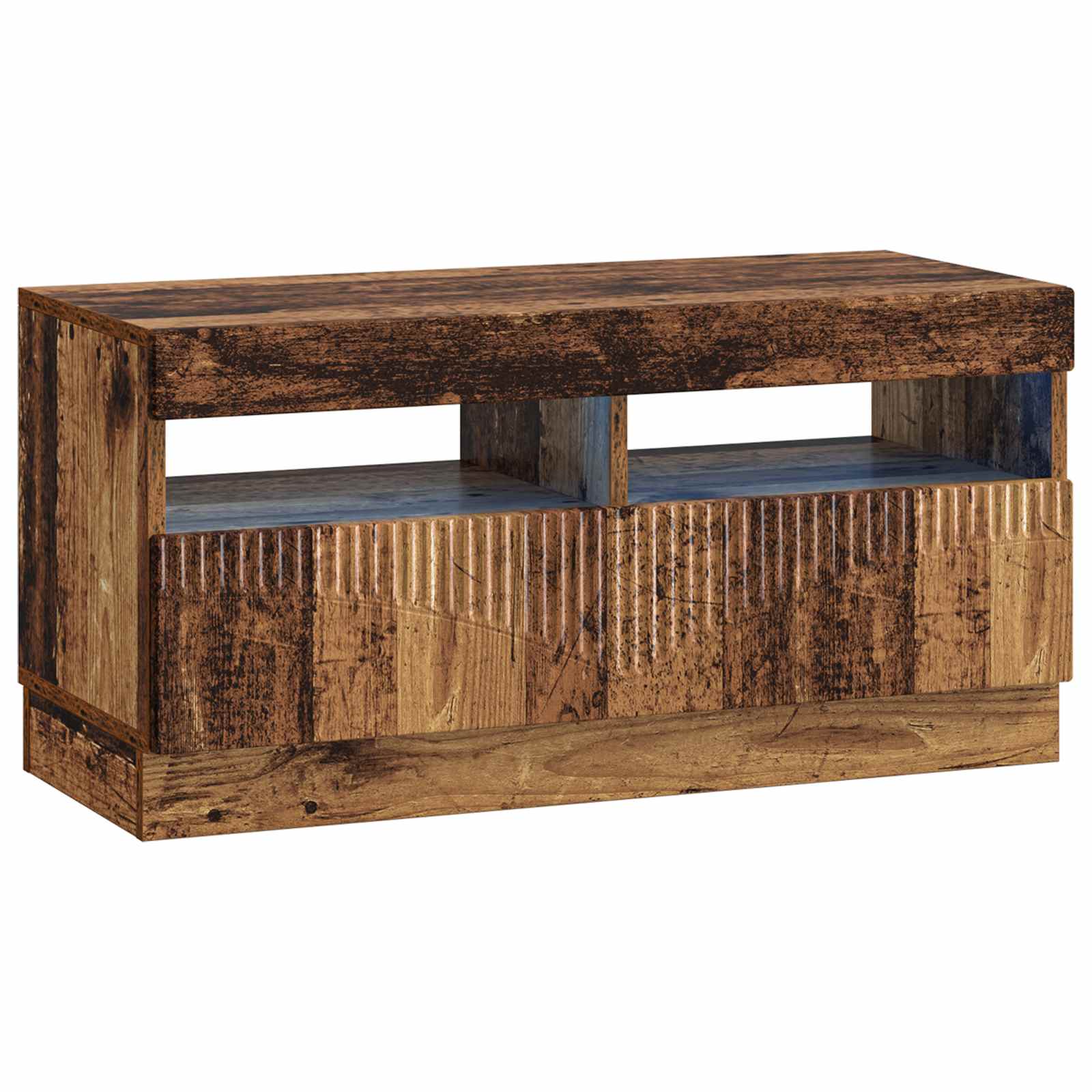 Meuble TV LED 5 pièces Bois ancien Bois d'ingénierie