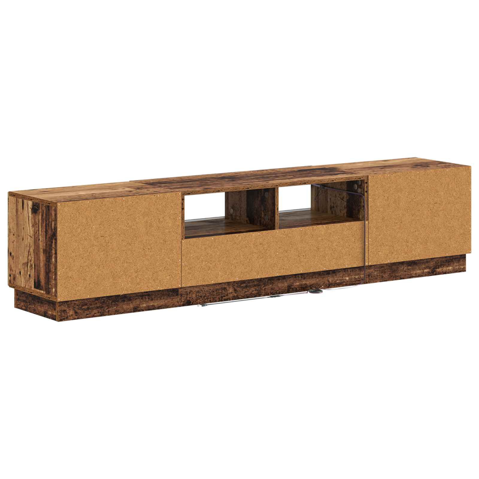 Meuble TV LED 5 pièces Bois ancien Bois d'ingénierie